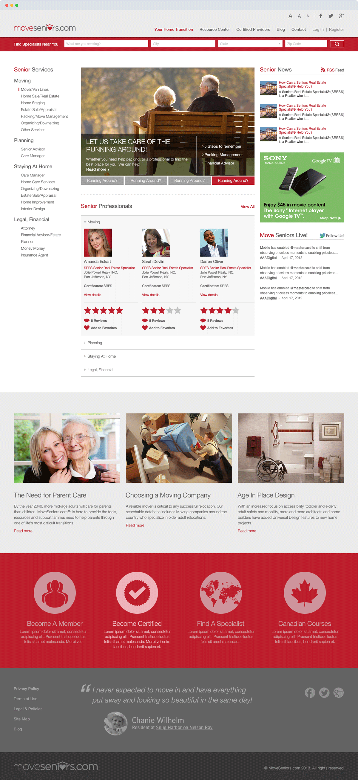 MoveSeniors Website Mockup 1